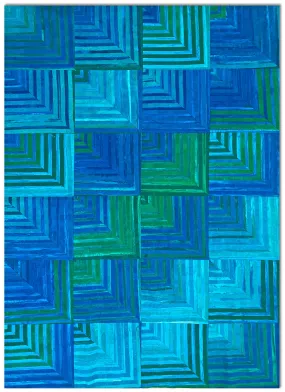 Cutting Corners 35 x 53" Fully Finished Sample Quilt - Ocean