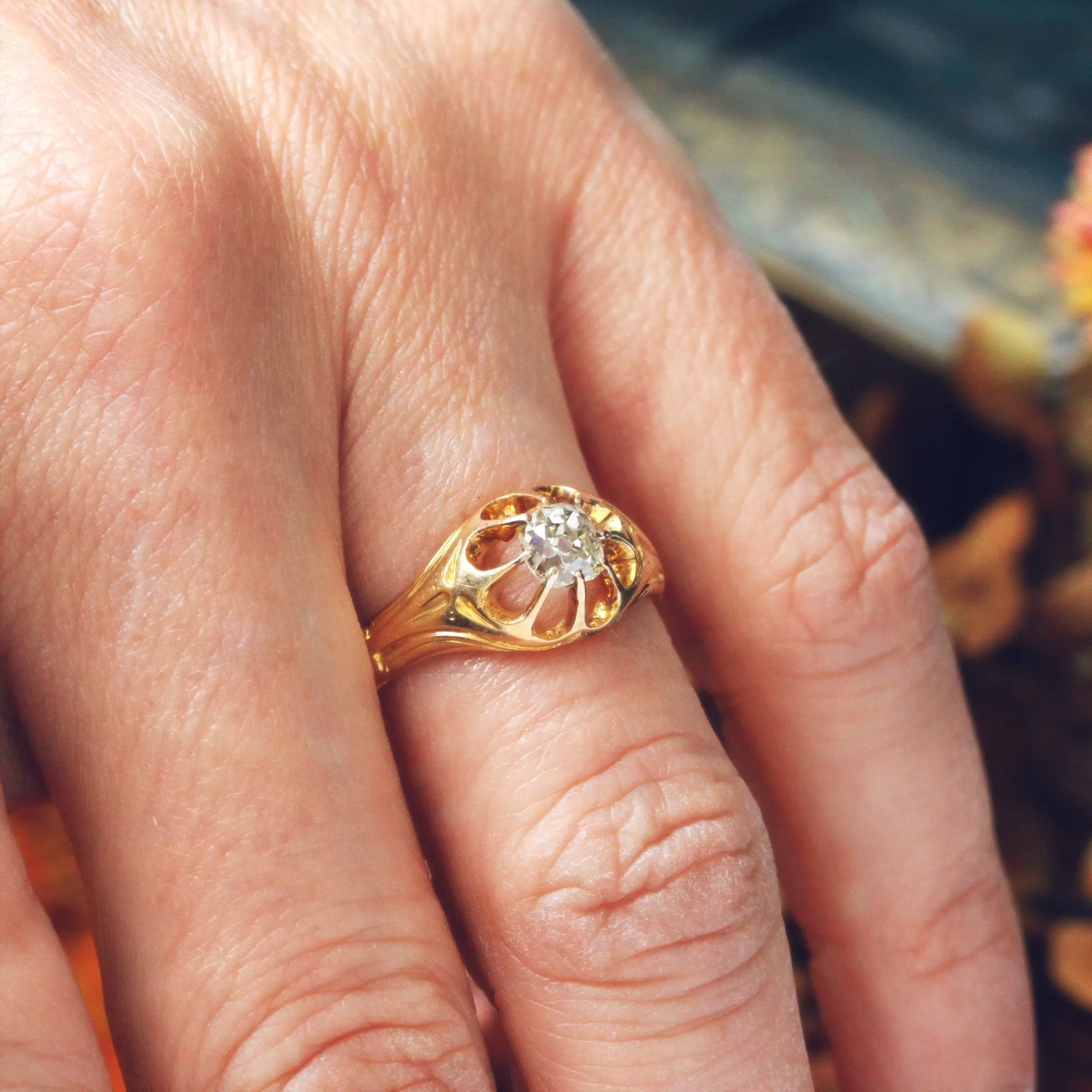 Date 1900 Arts & Crafts Diamond Solitaire Ring