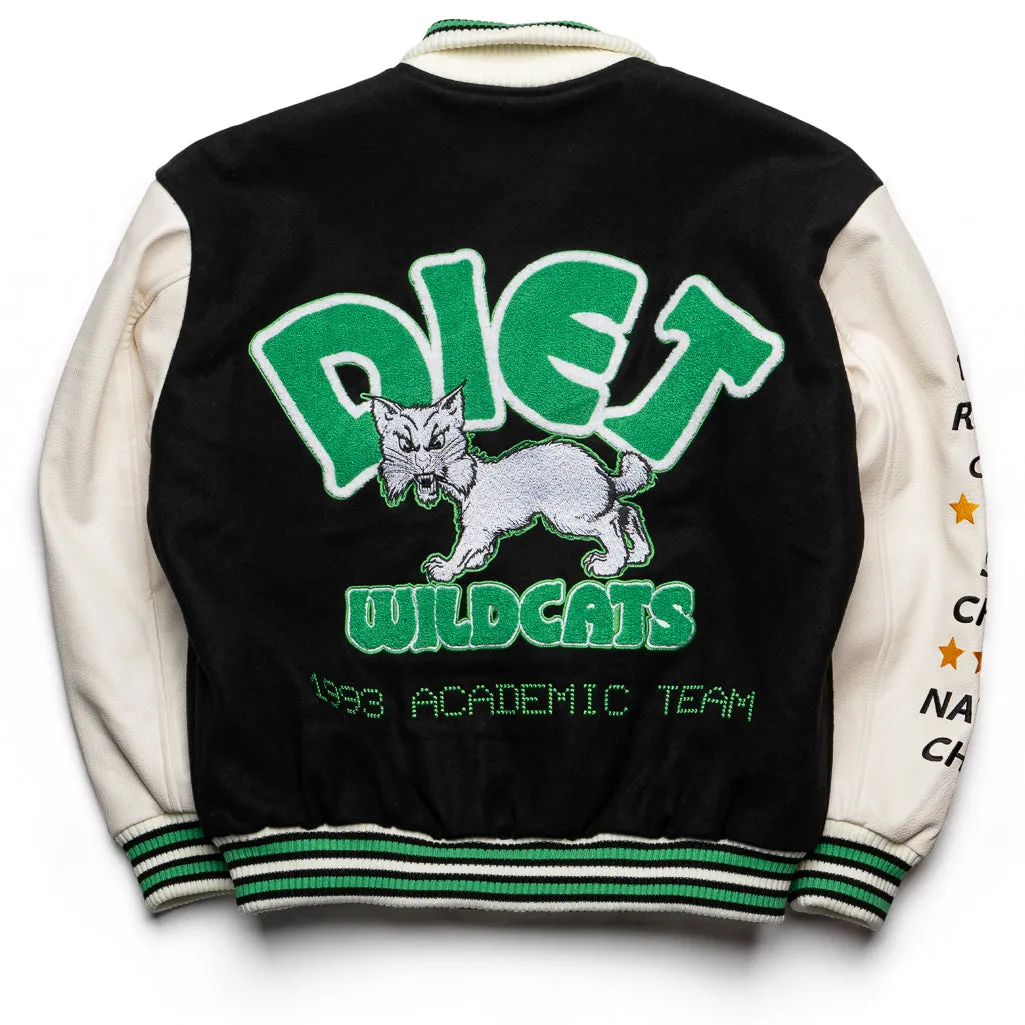 Diet Starts Monday Wildcat Varsity Jacket - Black