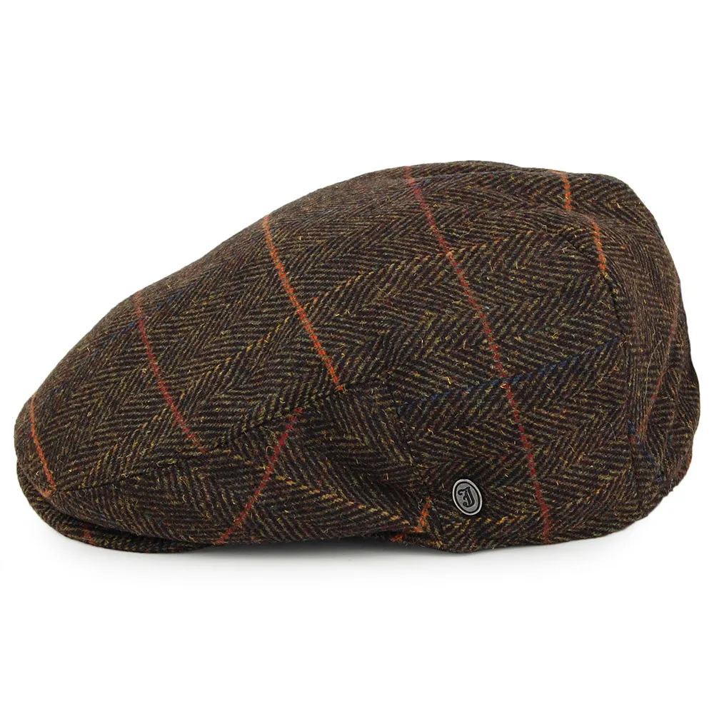 Glasgow Windowpane Flat Cap - Olive