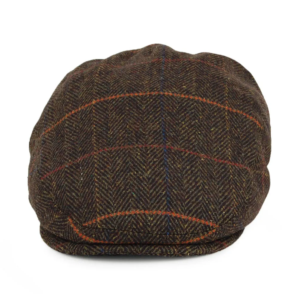 Glasgow Windowpane Flat Cap - Olive