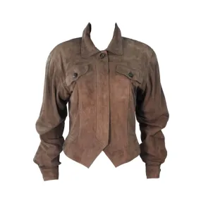 GUCCI Brown Suede Jacket Size 40