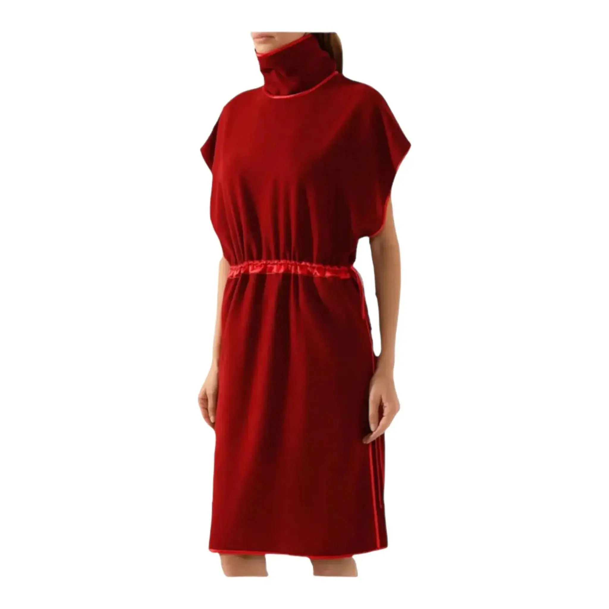 Gucci High Neck Flannel Wool Dress