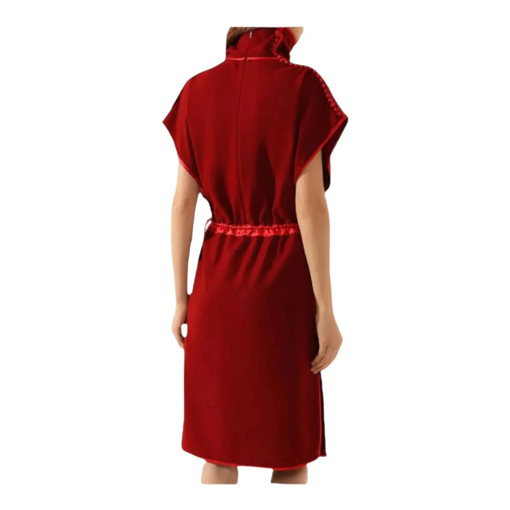 Gucci High Neck Flannel Wool Dress