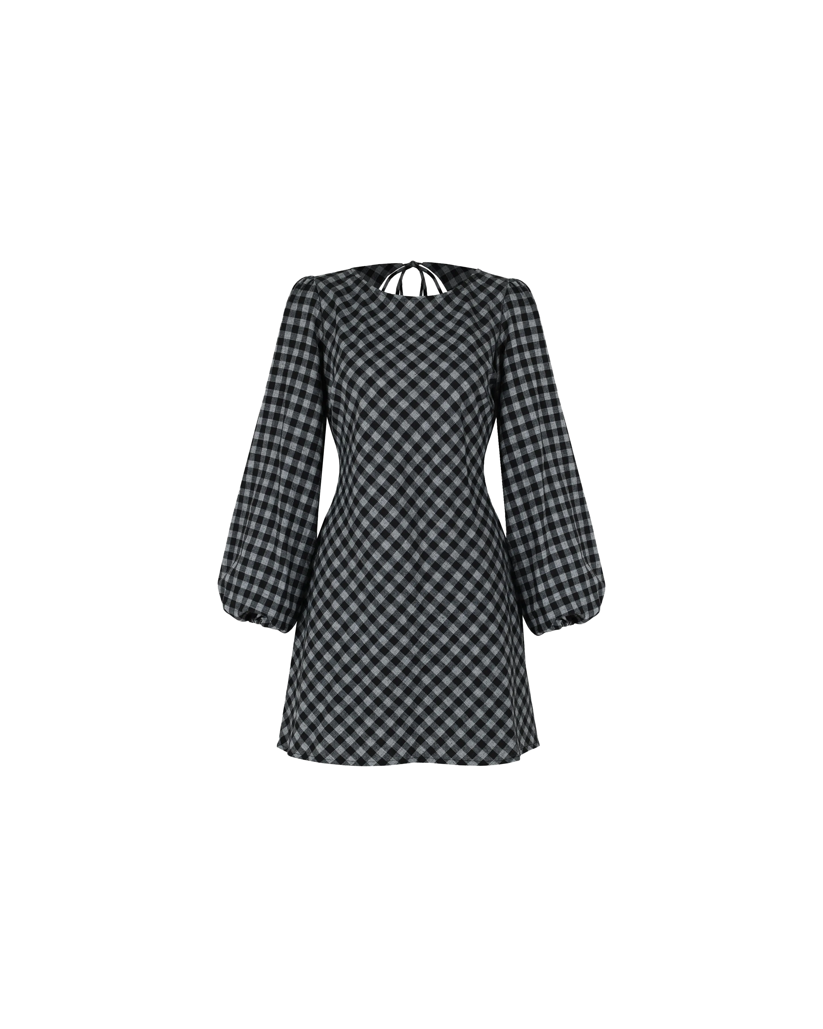 HEIDI GINGHAM MINIDRESS BLACK GINGHAM