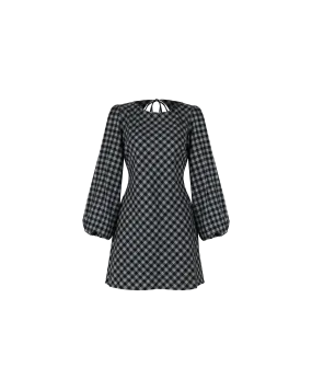 HEIDI GINGHAM MINIDRESS BLACK GINGHAM
