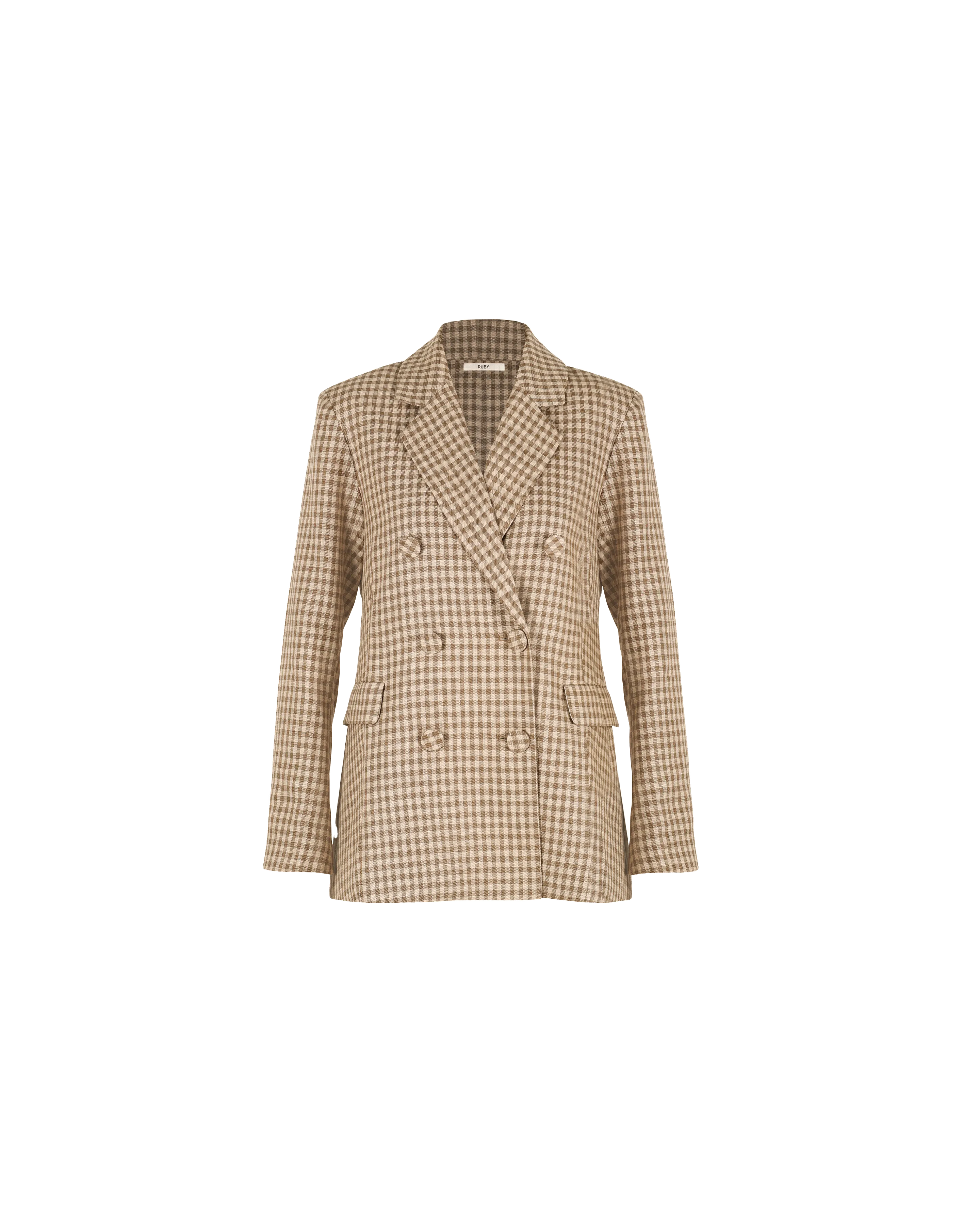 HUTTON BLAZER BROWN GINGHAM