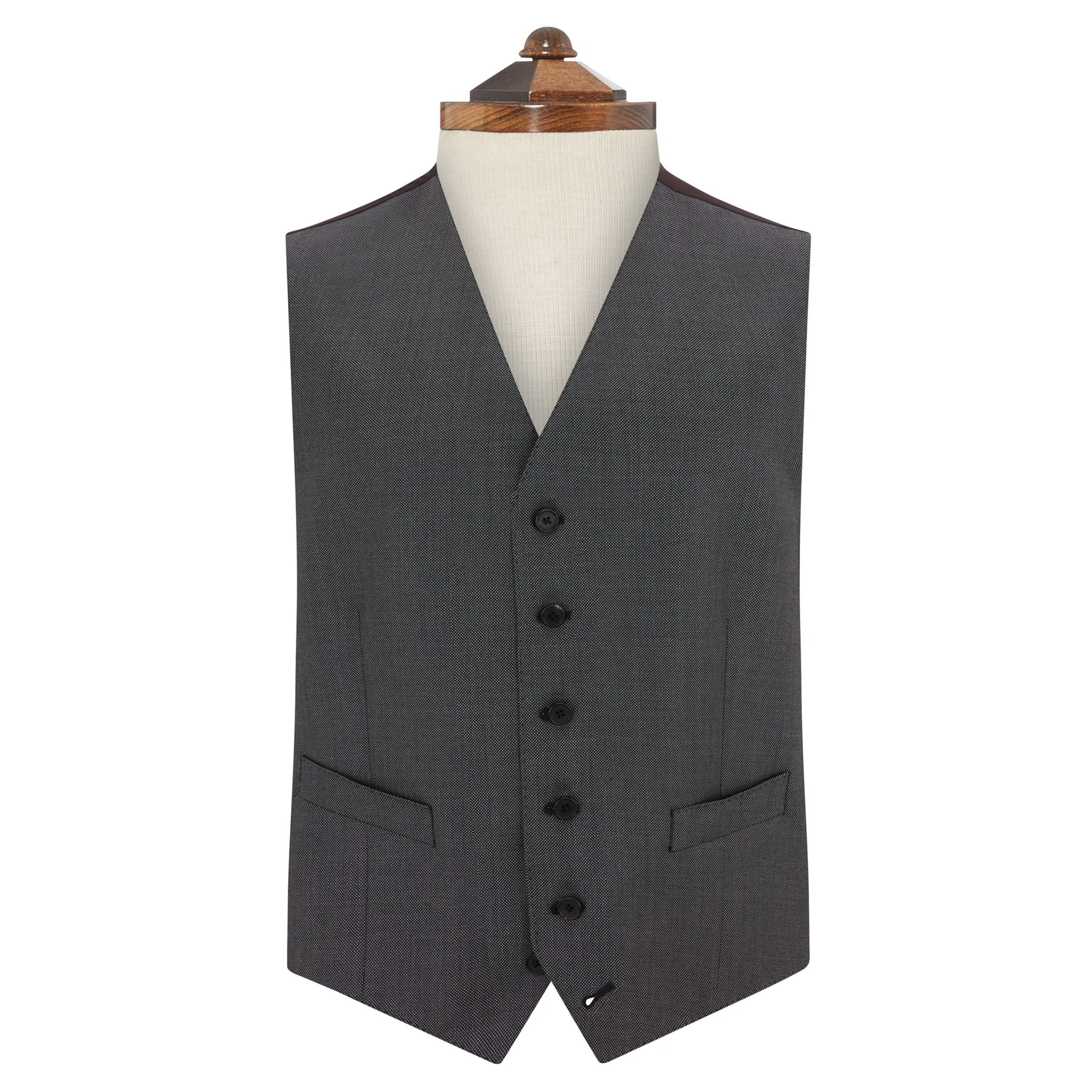 Hyde Charcoal Birdseye 150s Waistcoat