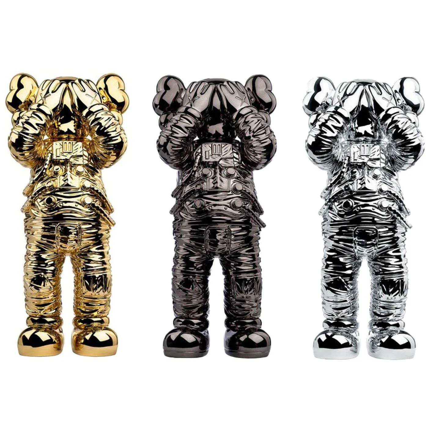KAWS Holiday Space Figure Gold/Black/Silver Set