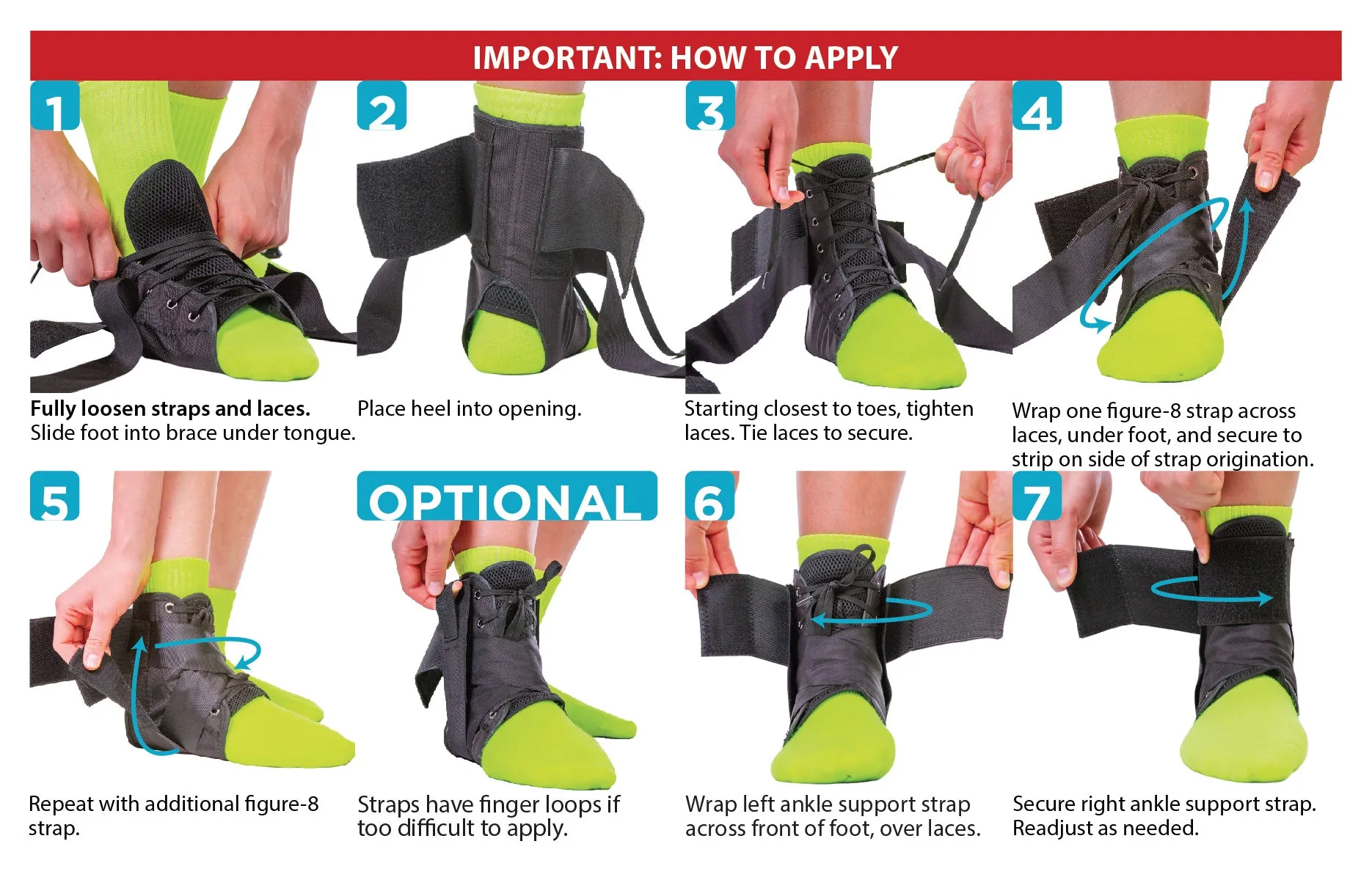 Lace Up Kids Ankle Brace | Pediatric Figure 8 Sprained Foot Support Wrap for Youth in Sports