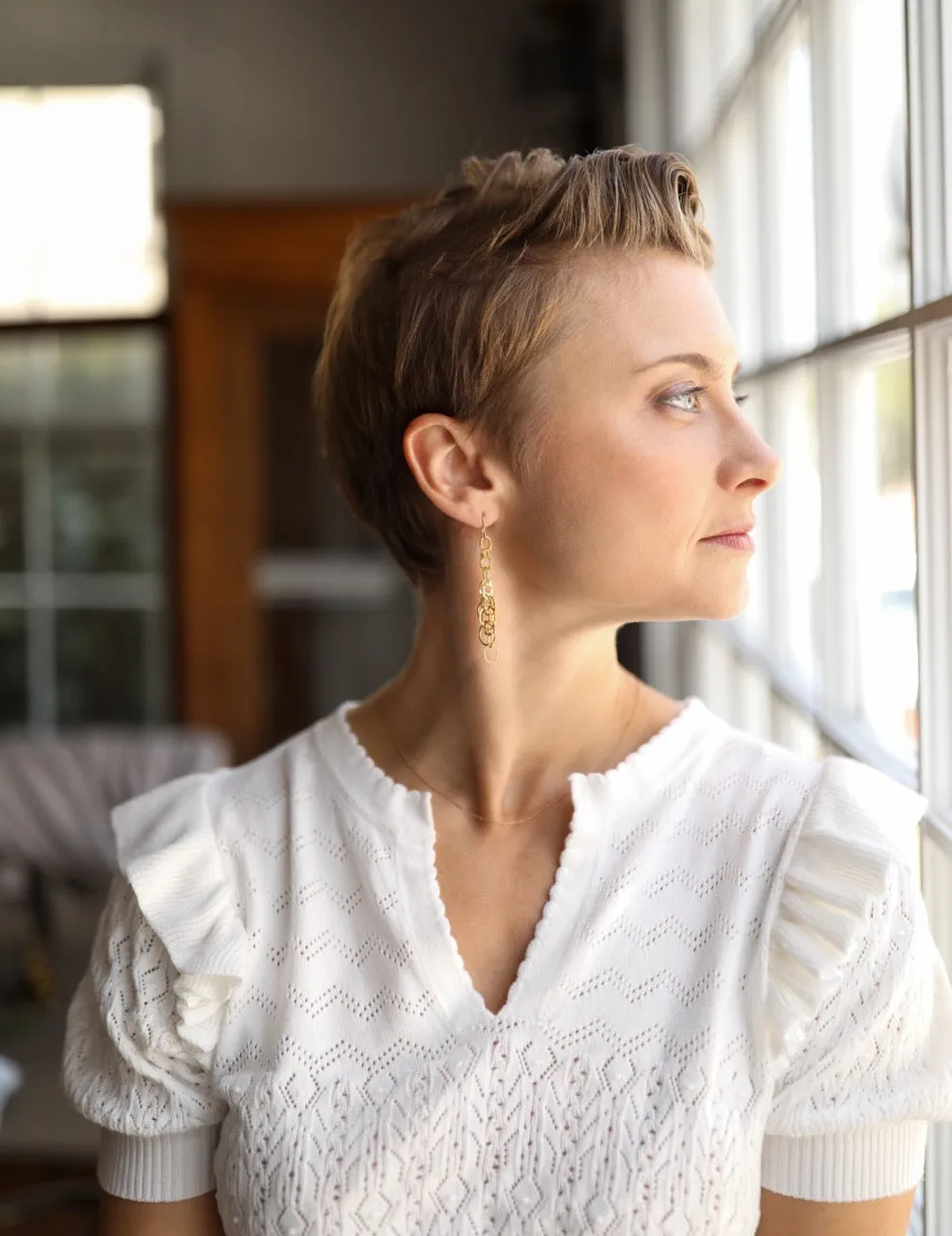 Layered Oval Cascade Earrings