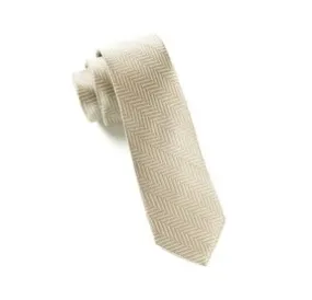 Light Champagne Native Herringbone Necktie