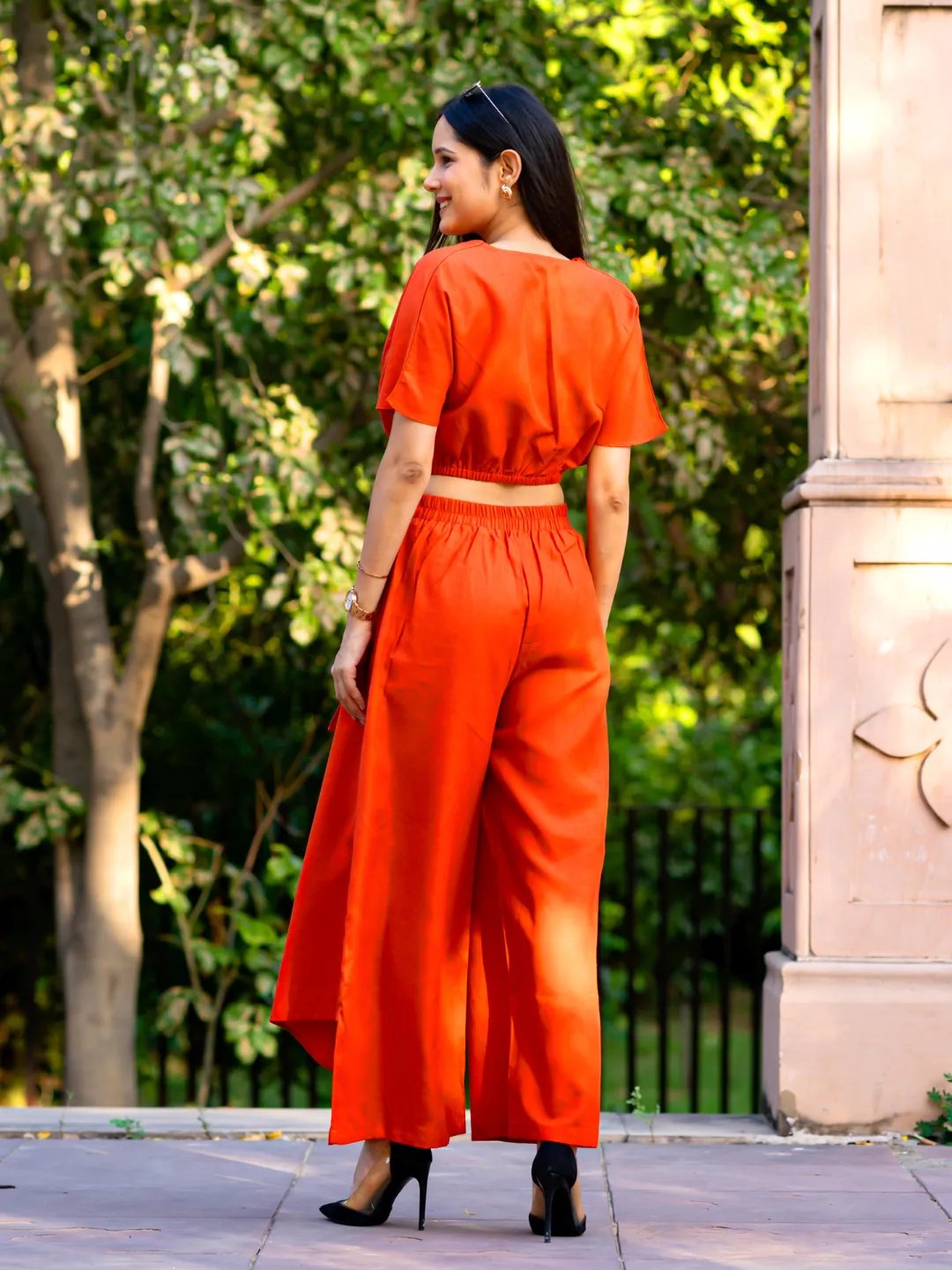 Linen Cowl Neck Two Piece Co-ord Set