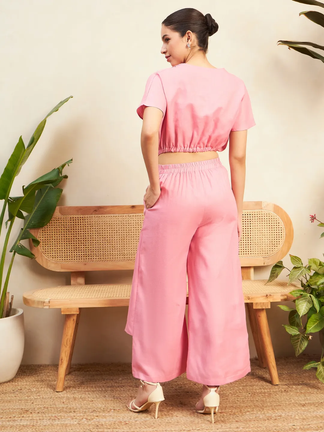 Linen Cowl Neck Two Piece Co-ord Set