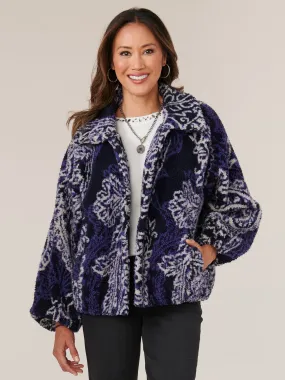 Long Blouson Sleeve Collared Fur Raglan Bomber