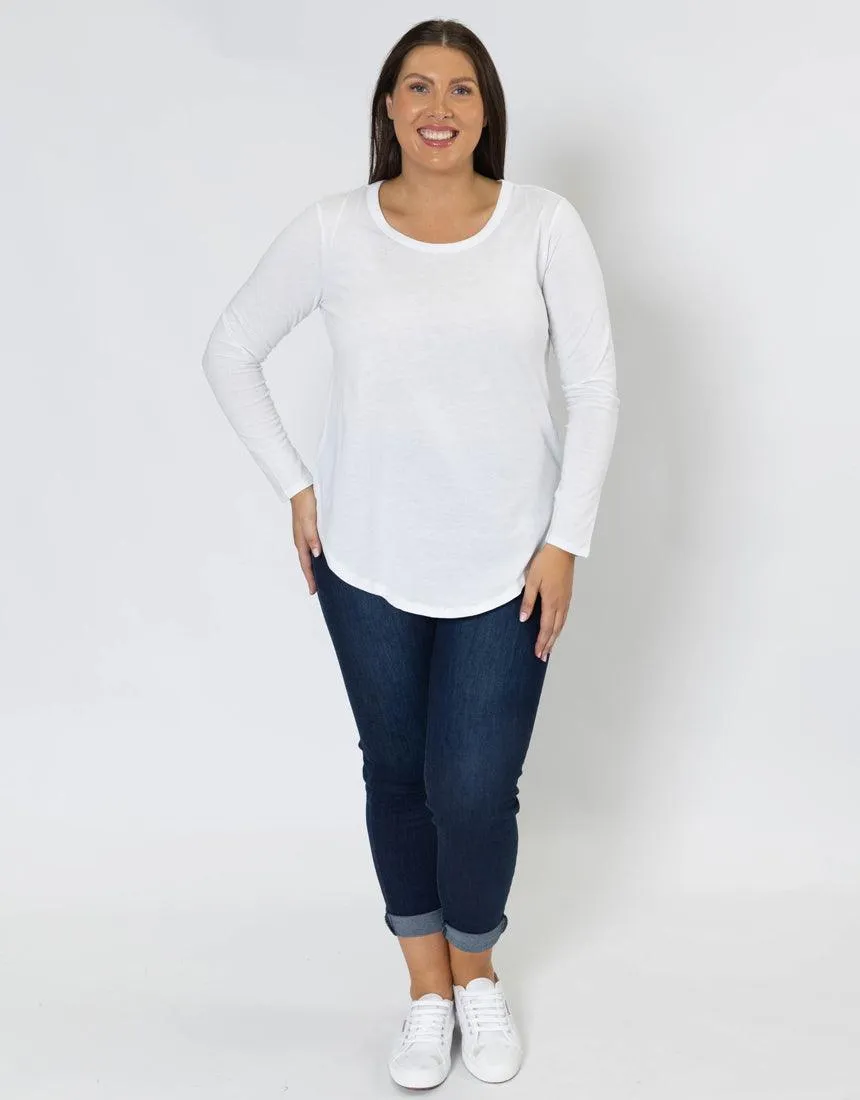 Megan Long Sleeve Top - White
