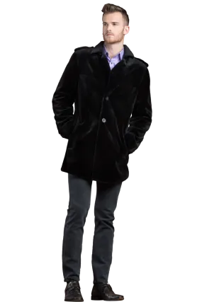 Men's Black Sheared Mink Fur Jacket