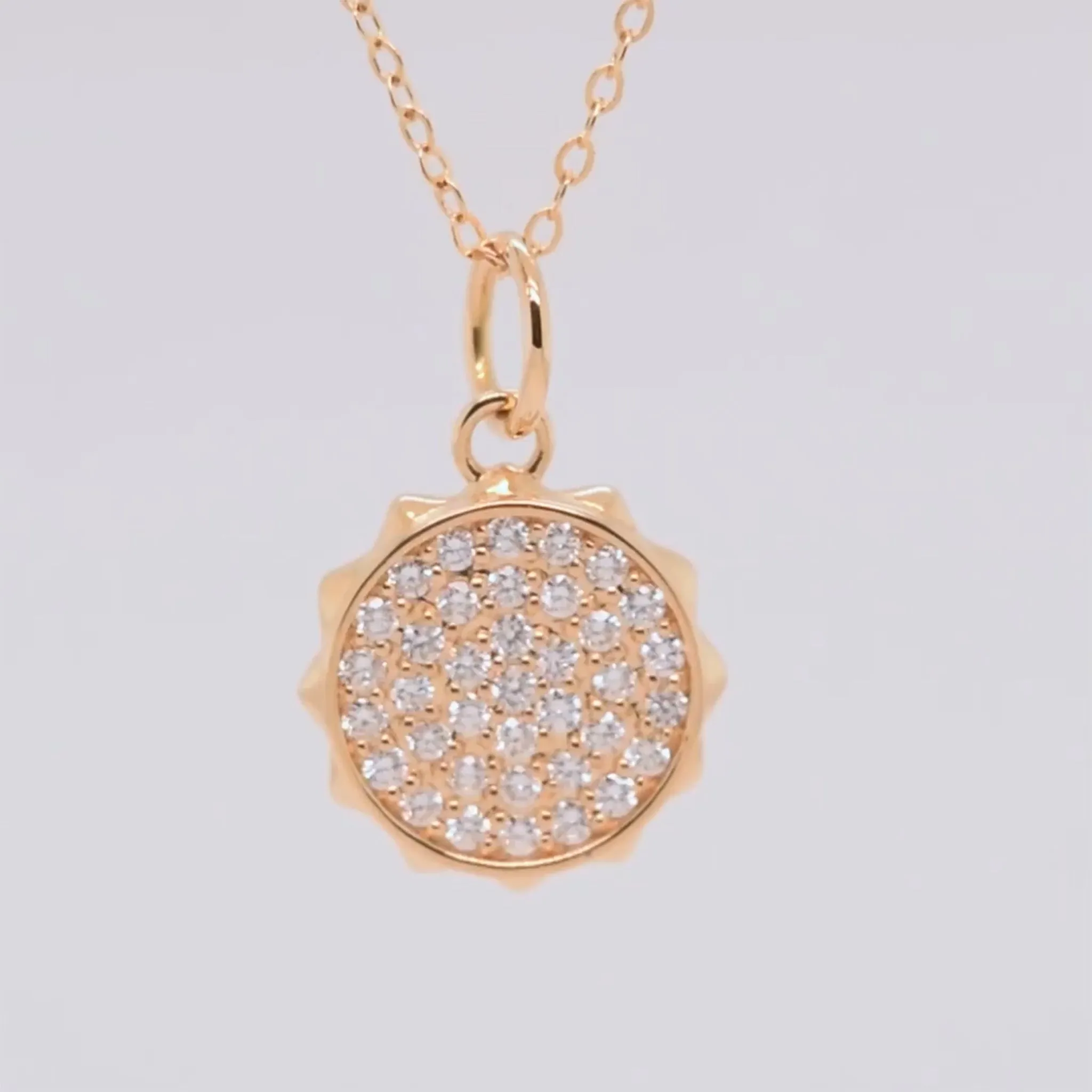 Mini Diamond "Happiness" Sun Charm Necklace