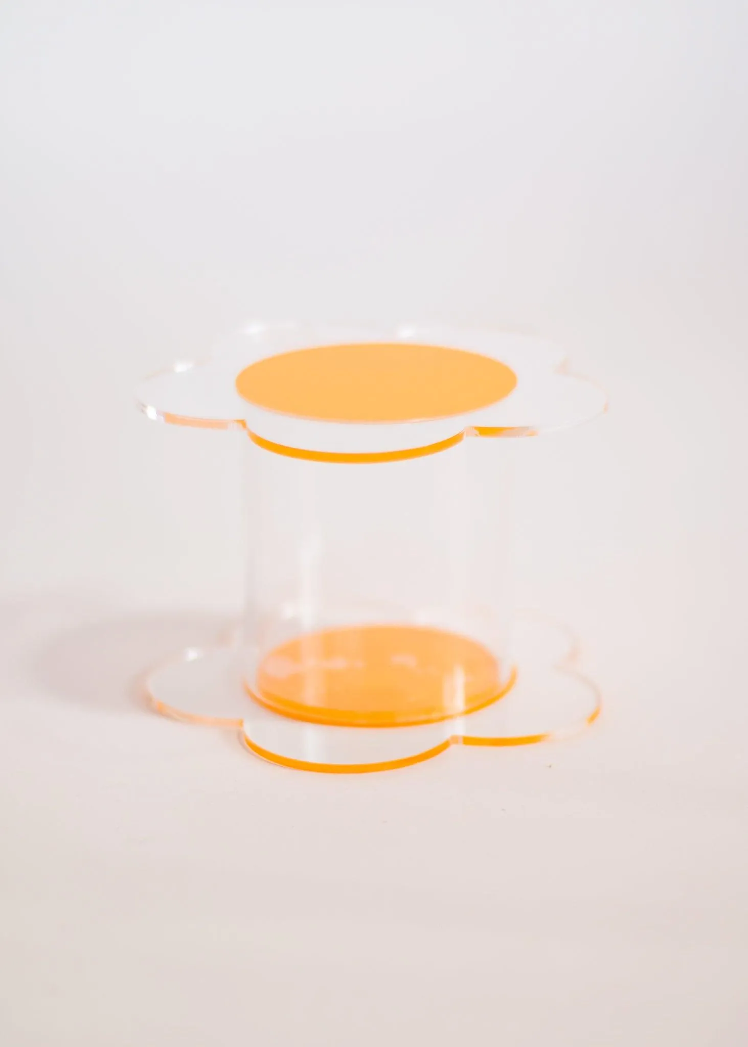 Mini Flower Acrylic Jar - Orange