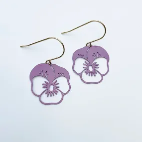 Mini Pansy Earrings - Purple