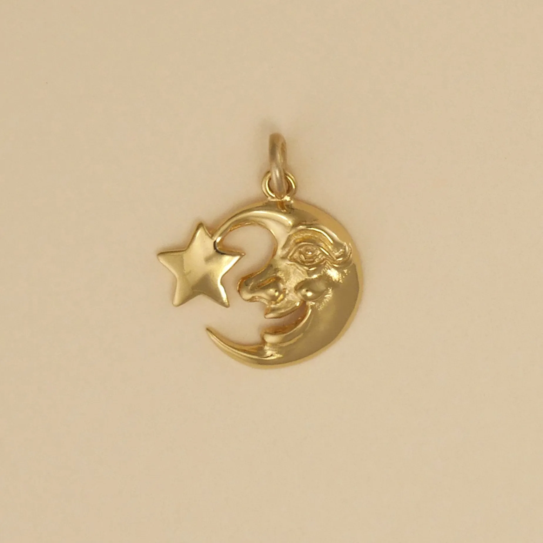 Moon Face With Star Charm