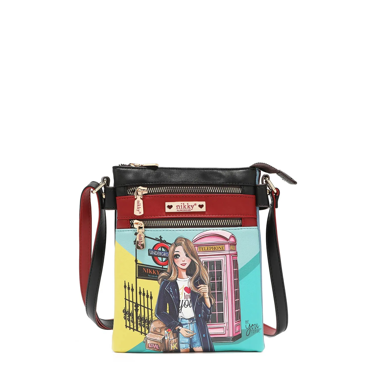 NIKKY DOUBLE ZIPPER CROSSBODY