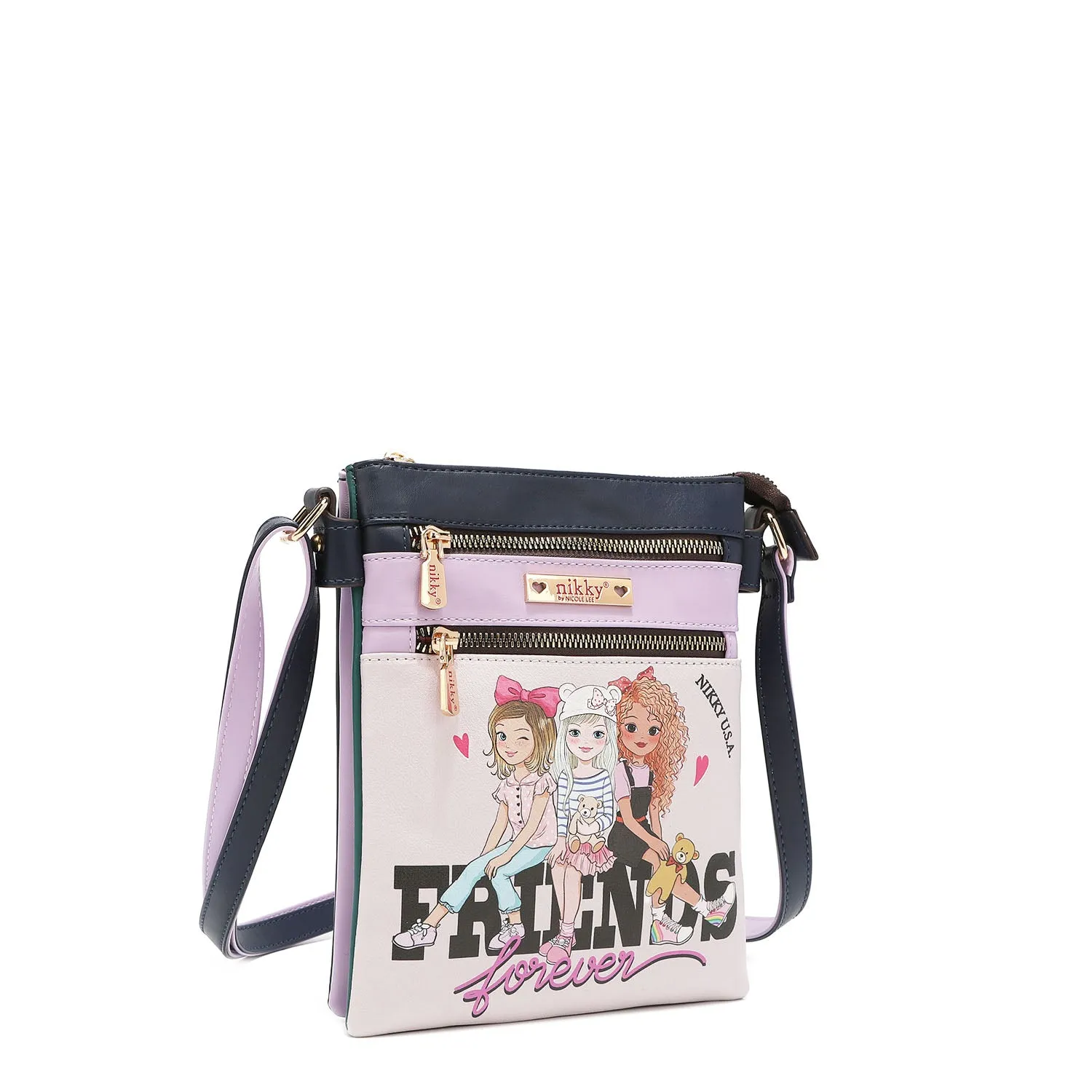 NIKKY DOUBLE ZIPPER CROSSBODY