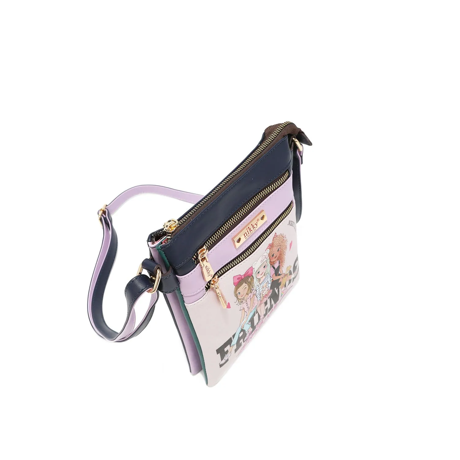 NIKKY DOUBLE ZIPPER CROSSBODY