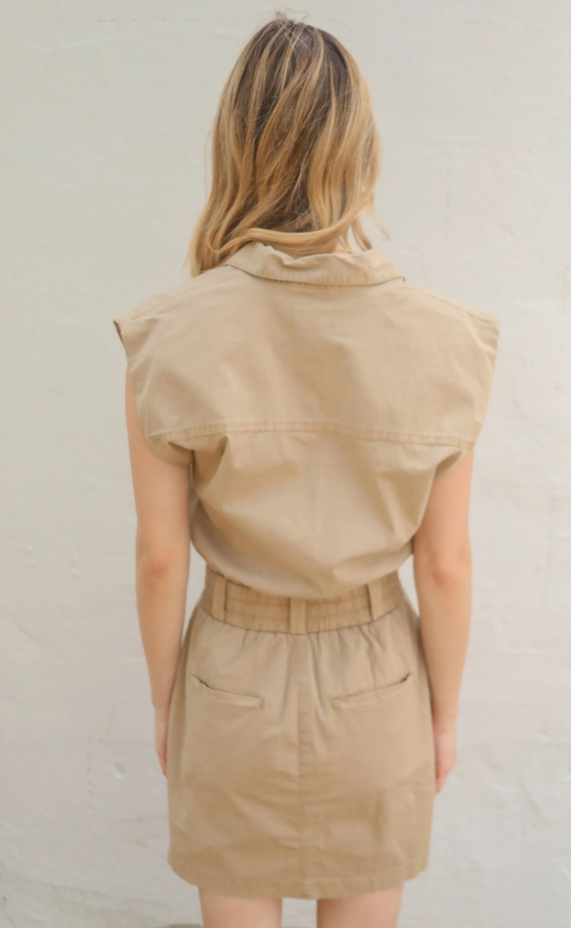 pistola: rosie cinched waist mini dress - coconut