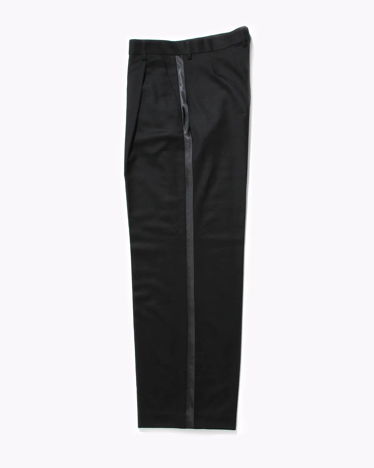 Pleated Tuxedo Trouser - Black