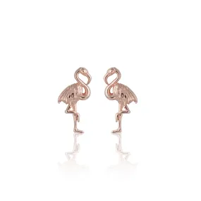 Rose Gold Plated Flamingo Stud Earrings