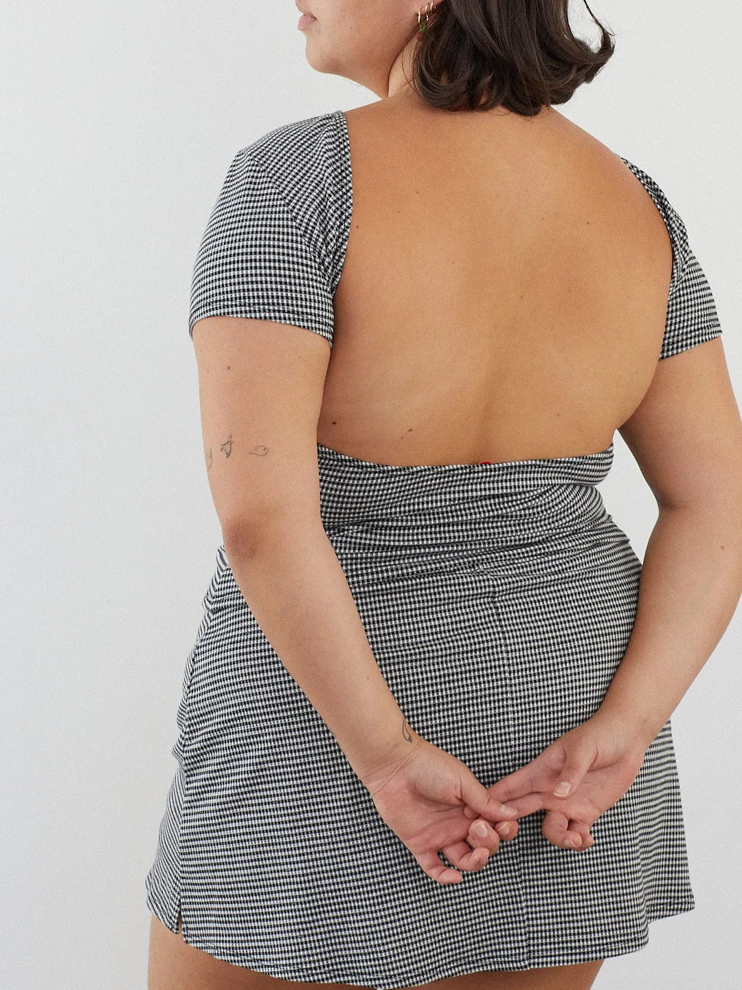Rowan Tee - Caviar Gingham