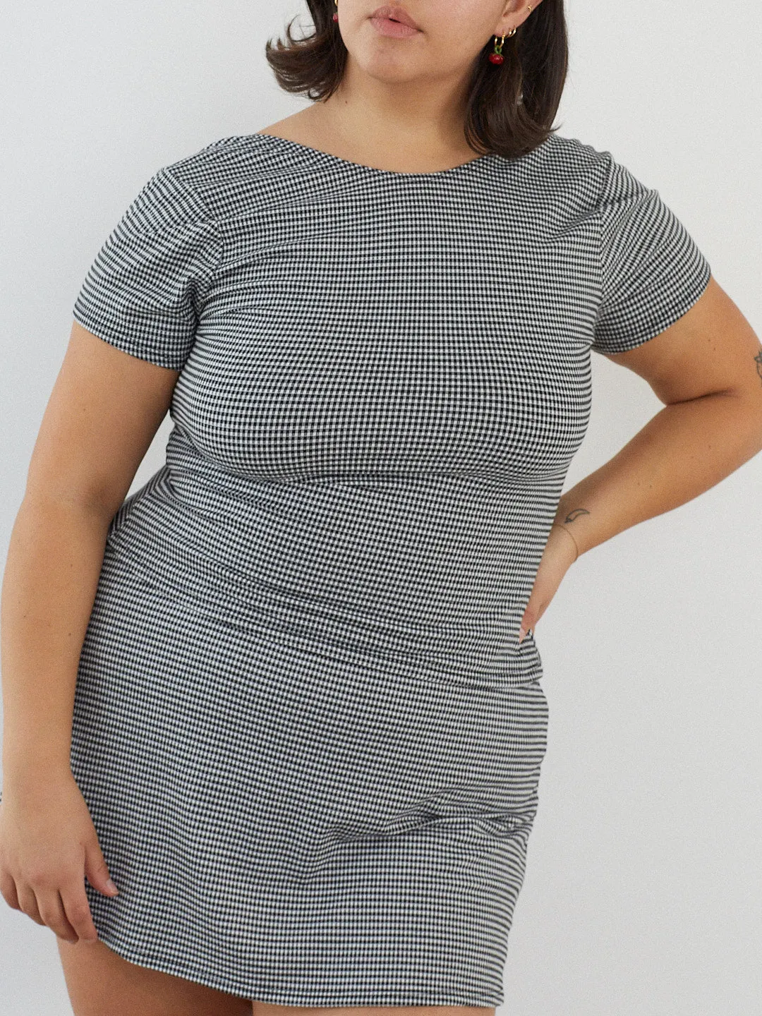 Rowan Tee - Caviar Gingham