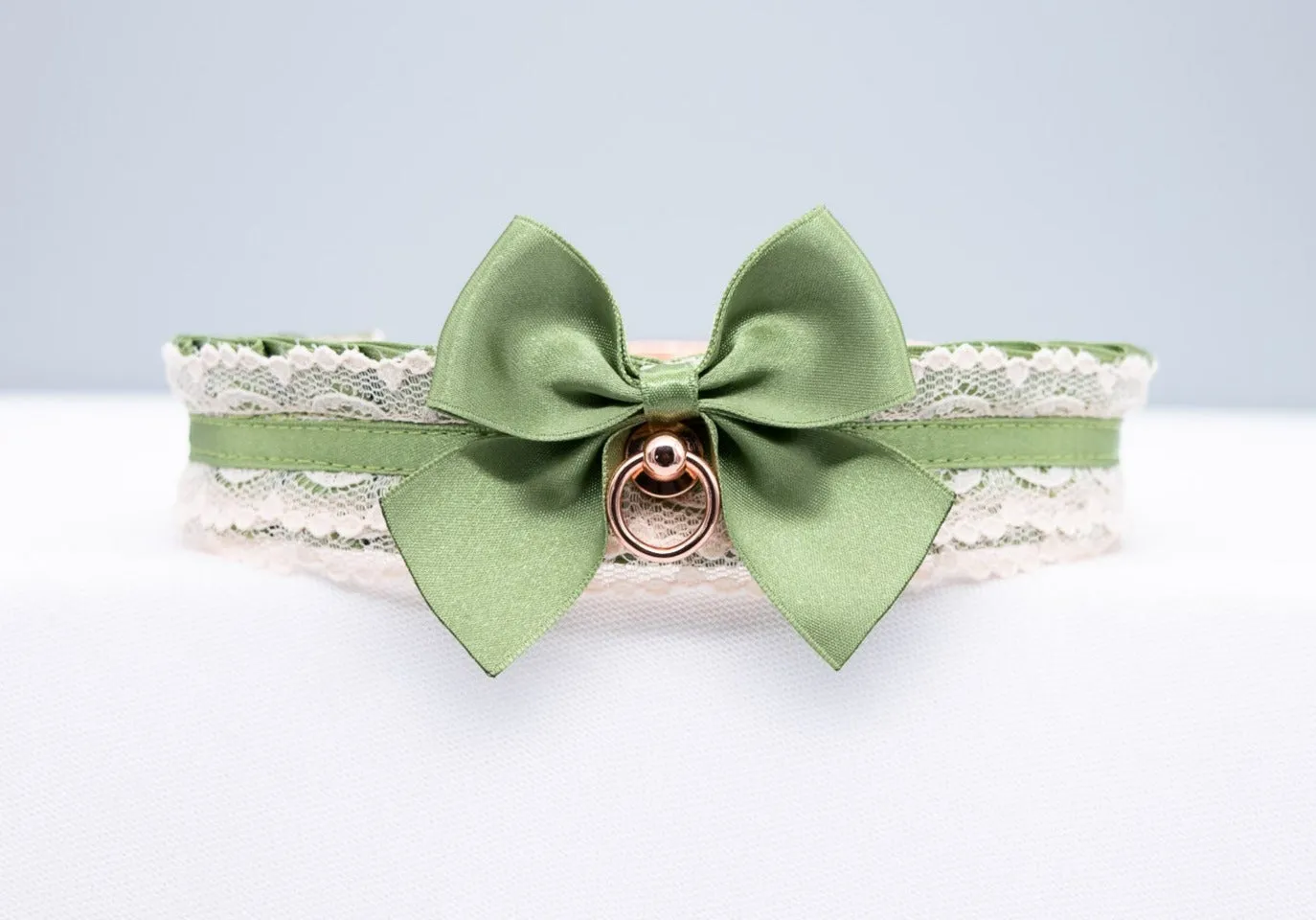 Sage Green and Rose Gold Pet Play Collar