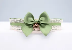 Sage Green and Rose Gold Pet Play Collar