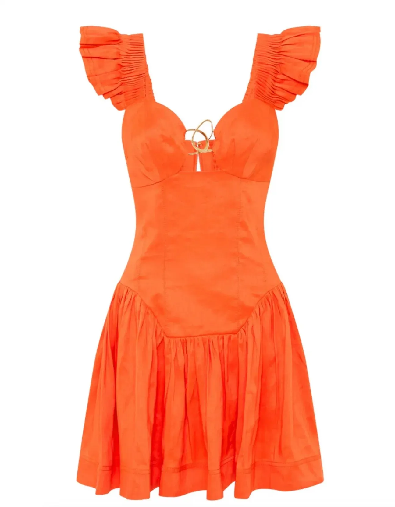 Simone Frill Sleeve Mini (Orange)