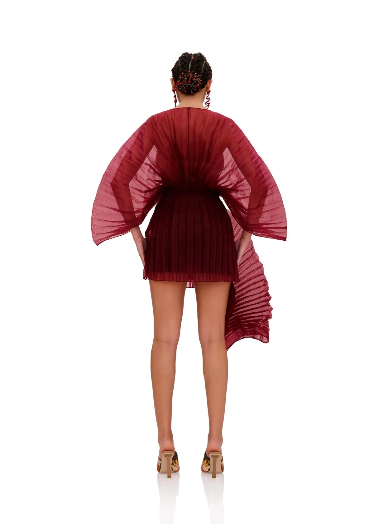 Sombra Puff Sleeve Bodysuit | Wine