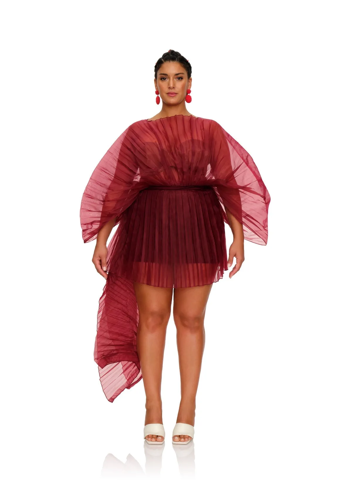 Sombra Puff Sleeve Bodysuit | Wine