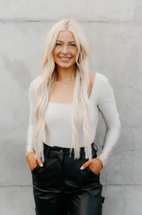 Stacy Square Neck Longsleeve Bodysuit - Final Sale 30% off