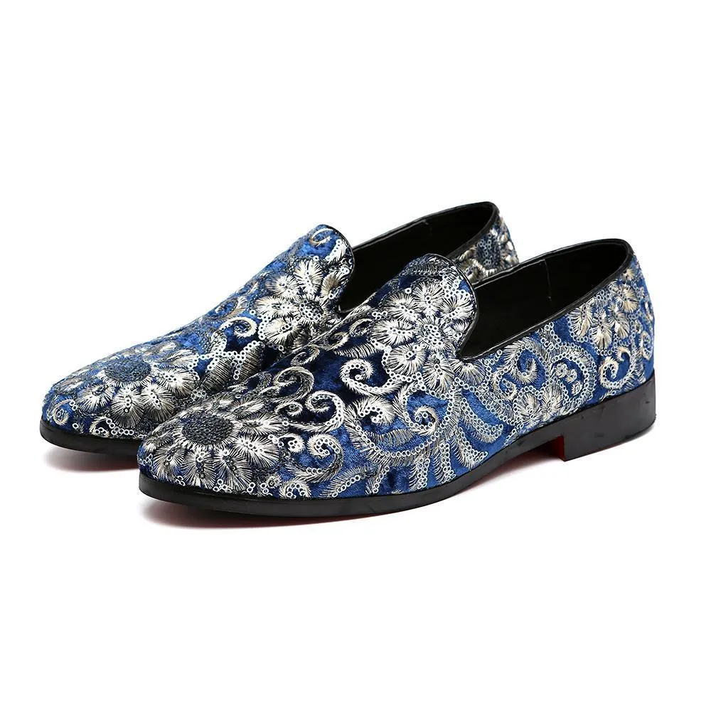 The Caesar Suede Embroidered Loafers - Multiple Colors