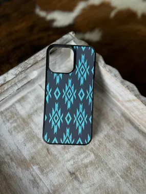 Turquoise aztec country western design phone case for iPhone & Samsung