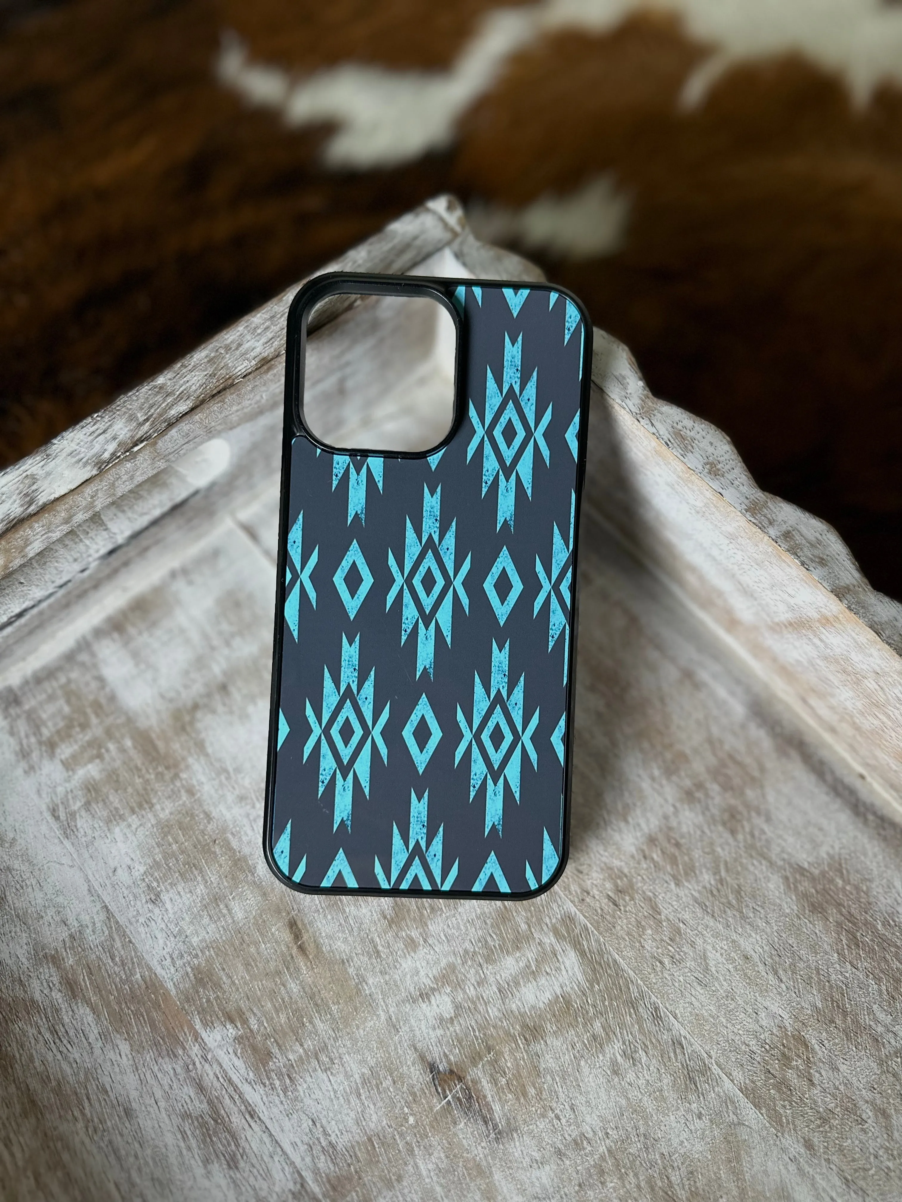 Turquoise aztec country western design phone case for iPhone & Samsung