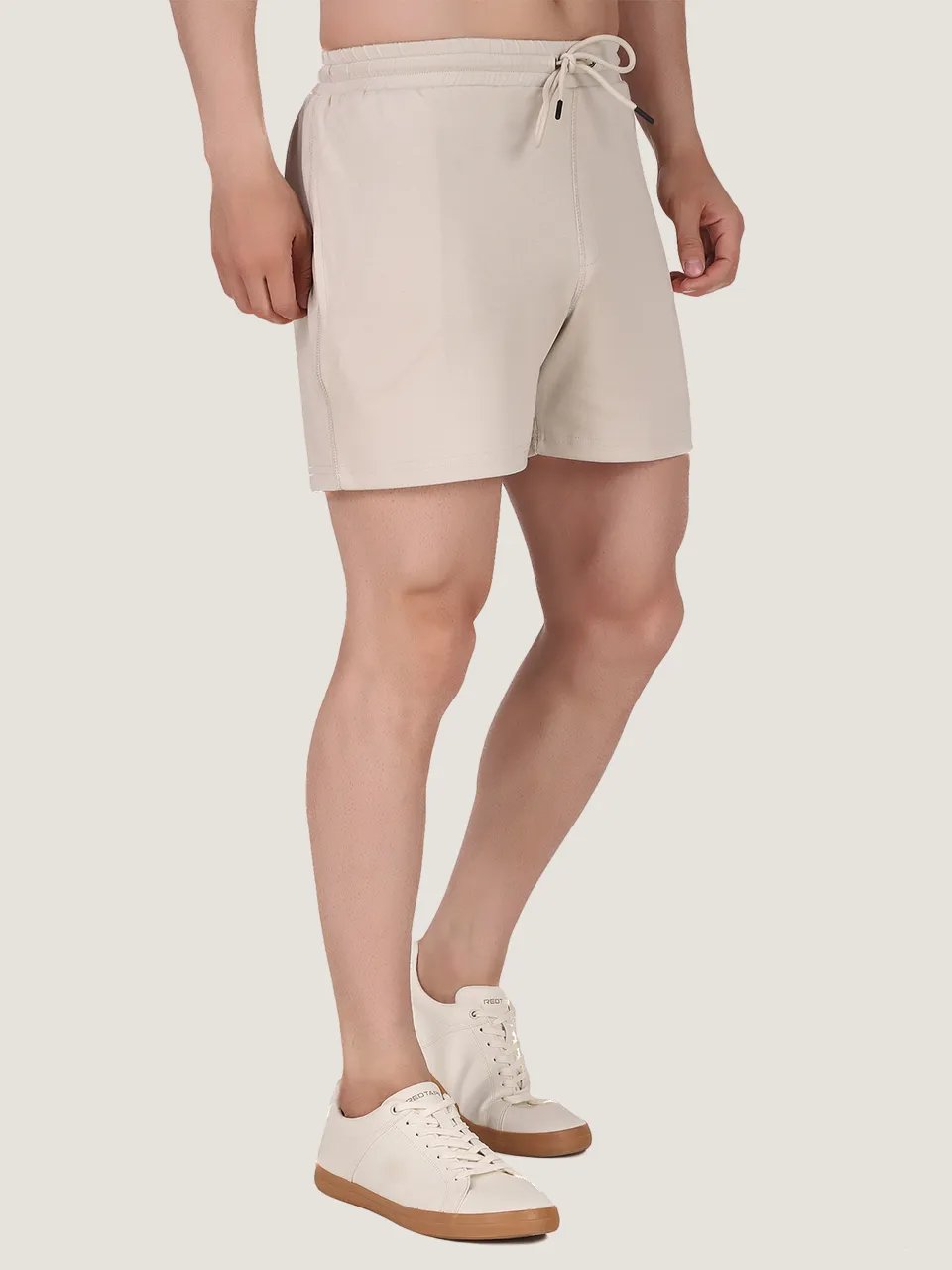 Unisex Ecru Colourblock Half Sleeve Co-Ord Set