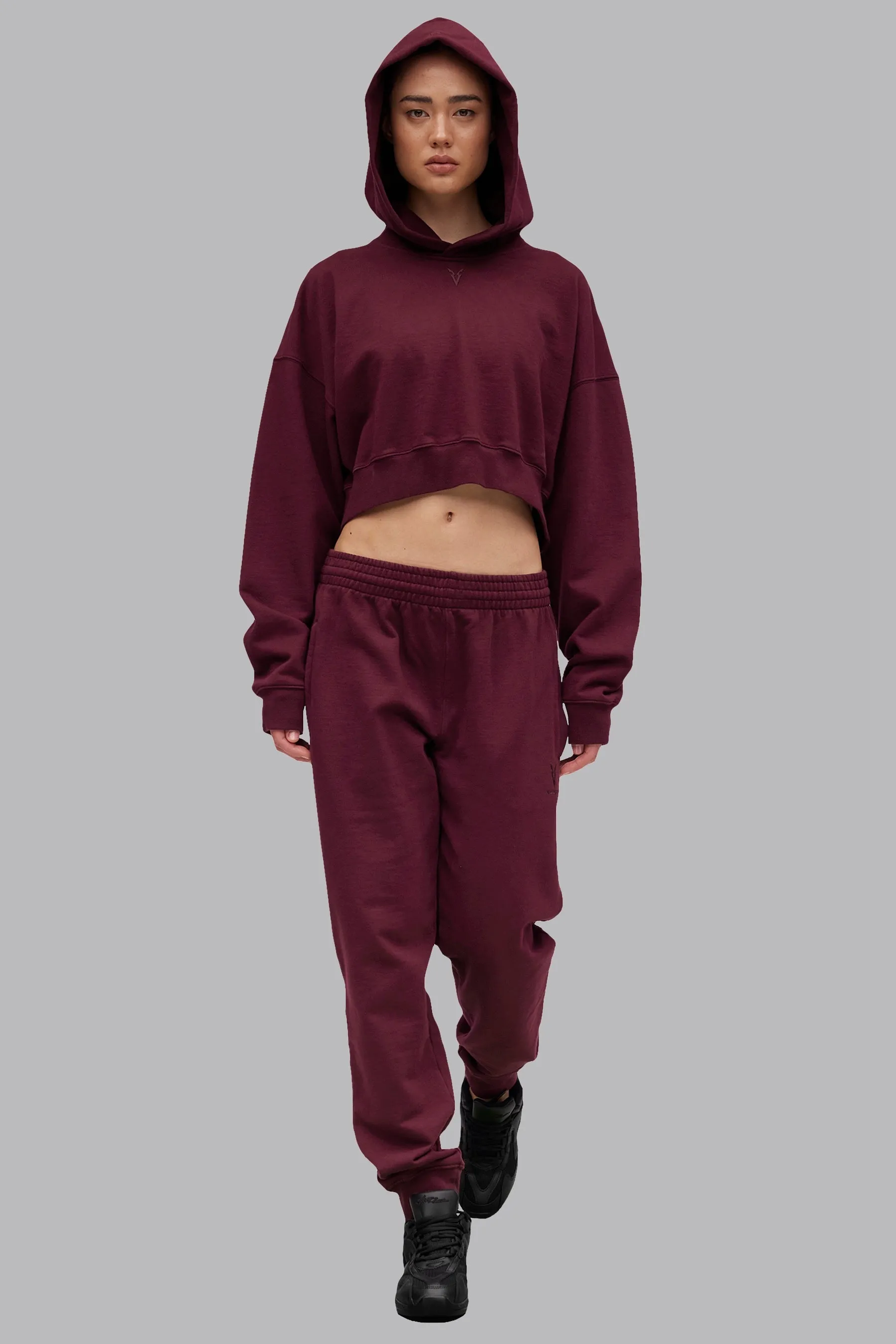 V_LYFE420 BOXY HOODIE - Burgundy