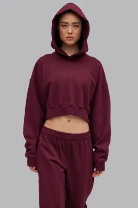 V_LYFE420 BOXY HOODIE - Burgundy