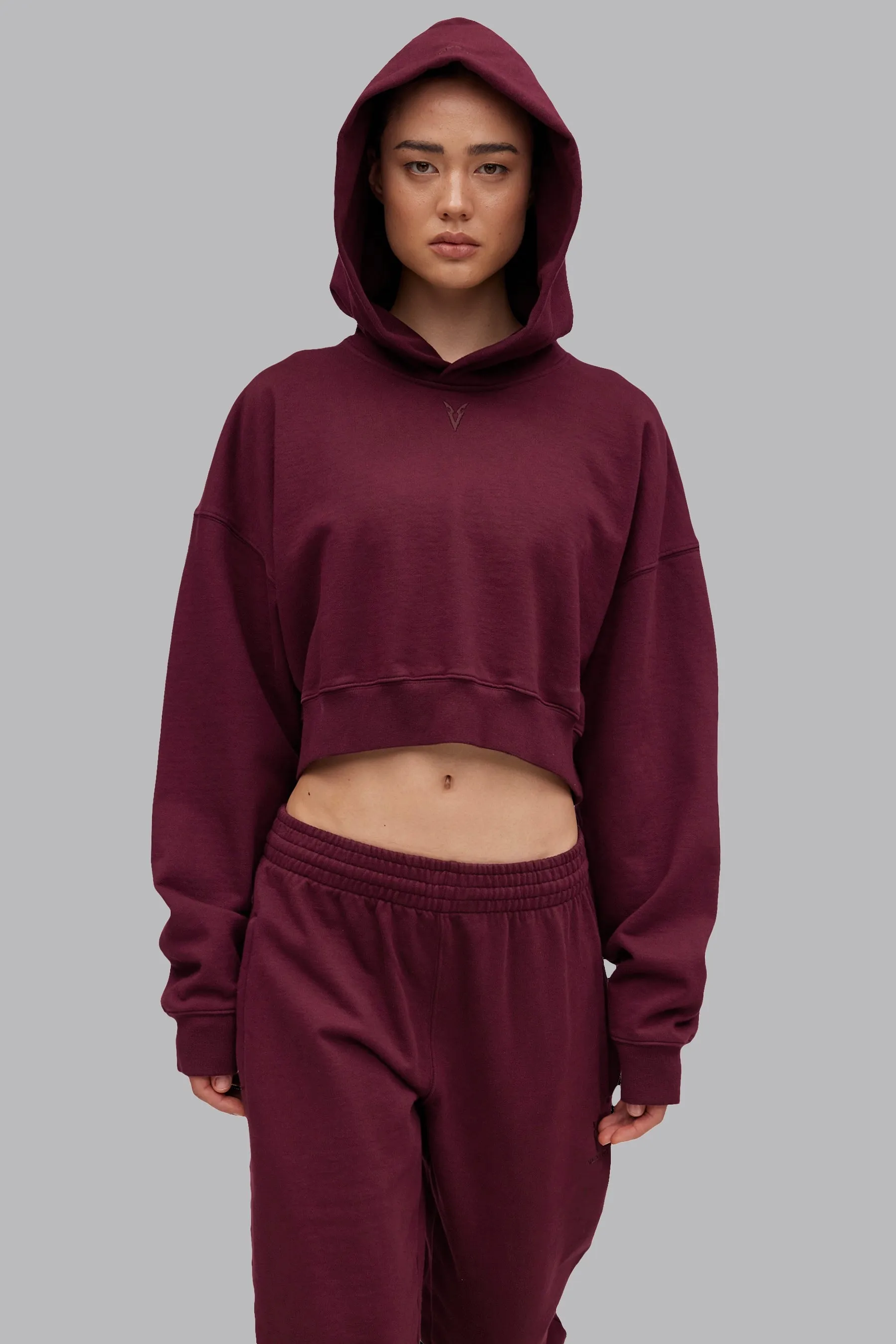 V_LYFE420 BOXY HOODIE - Burgundy