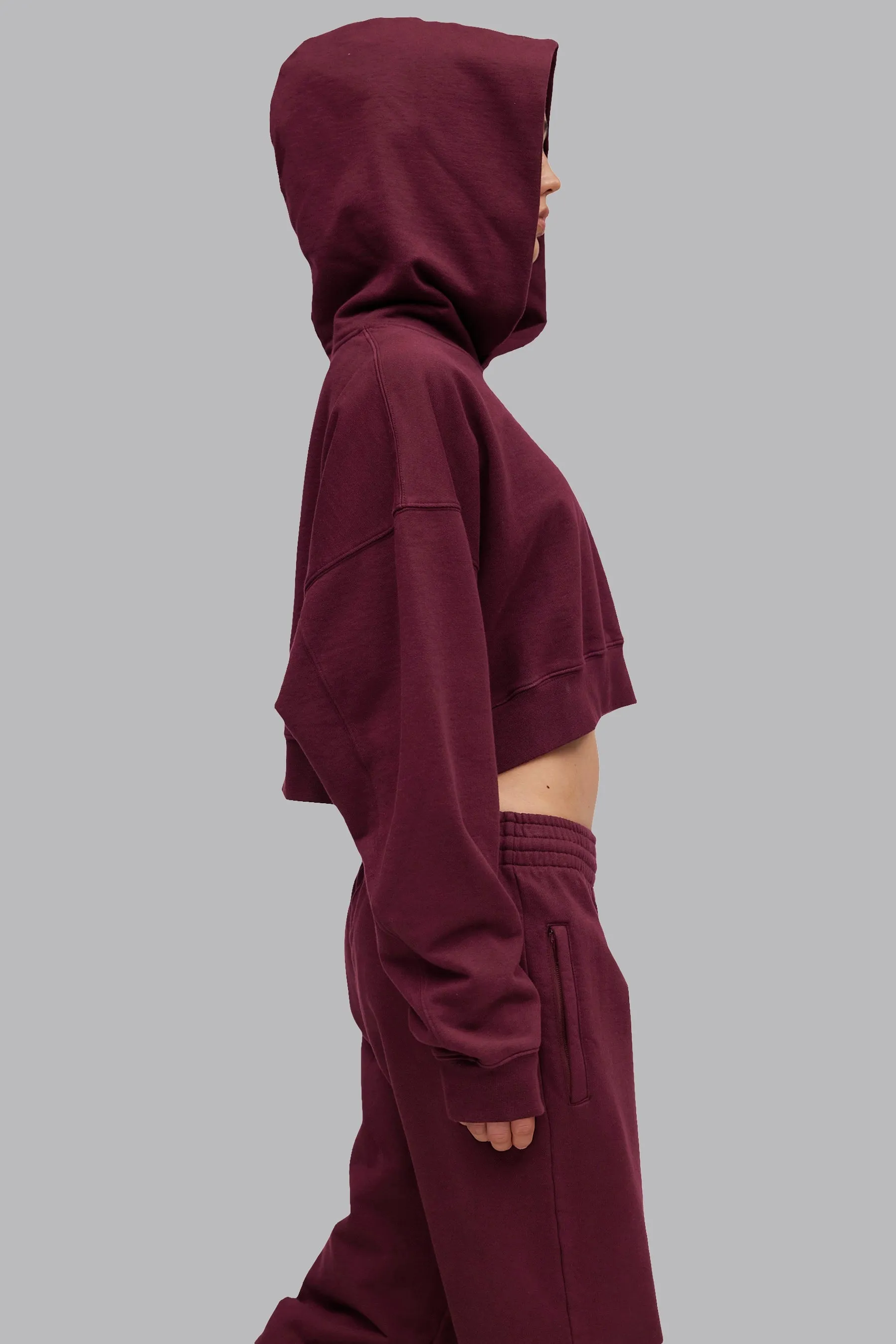 V_LYFE420 BOXY HOODIE - Burgundy