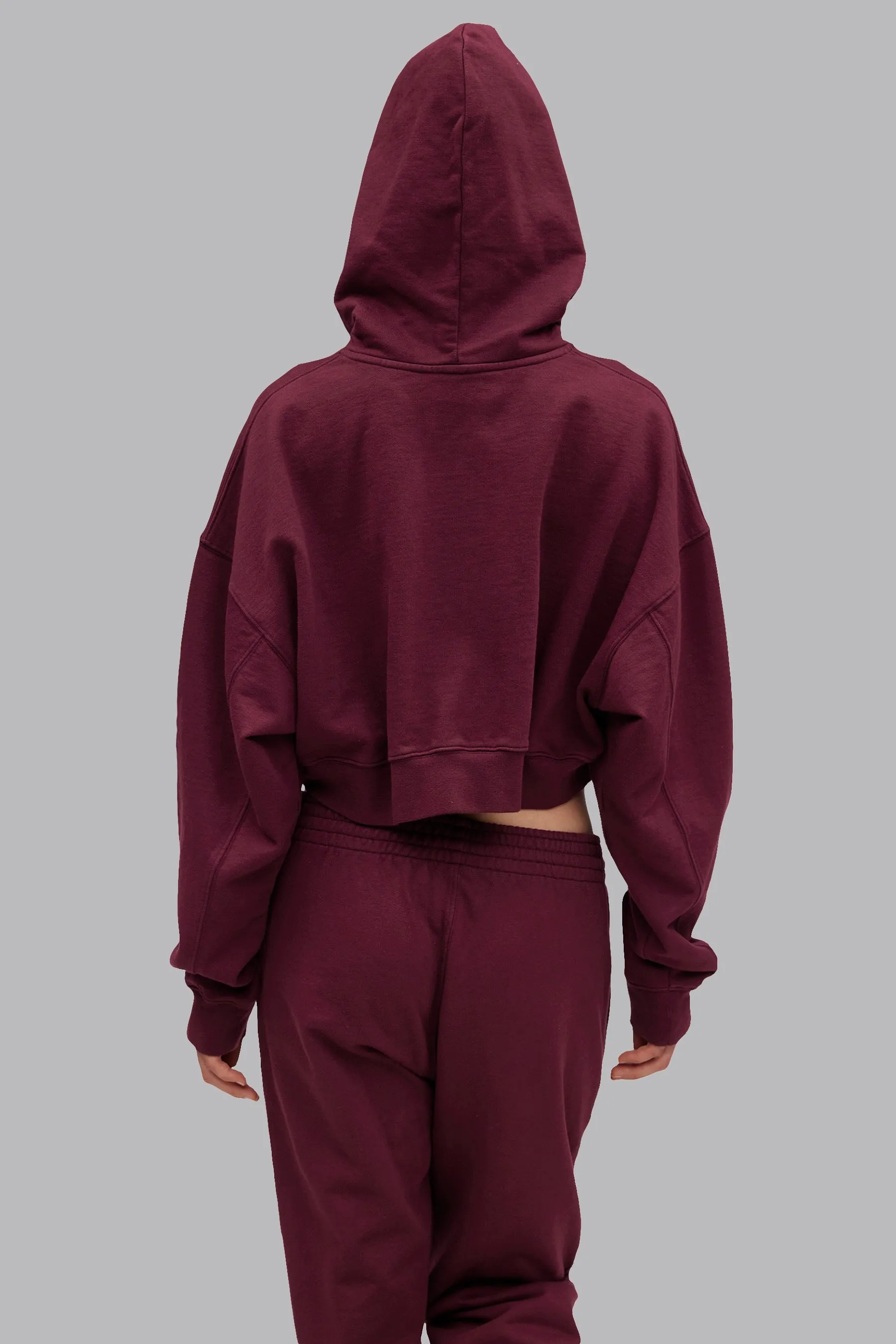 V_LYFE420 BOXY HOODIE - Burgundy