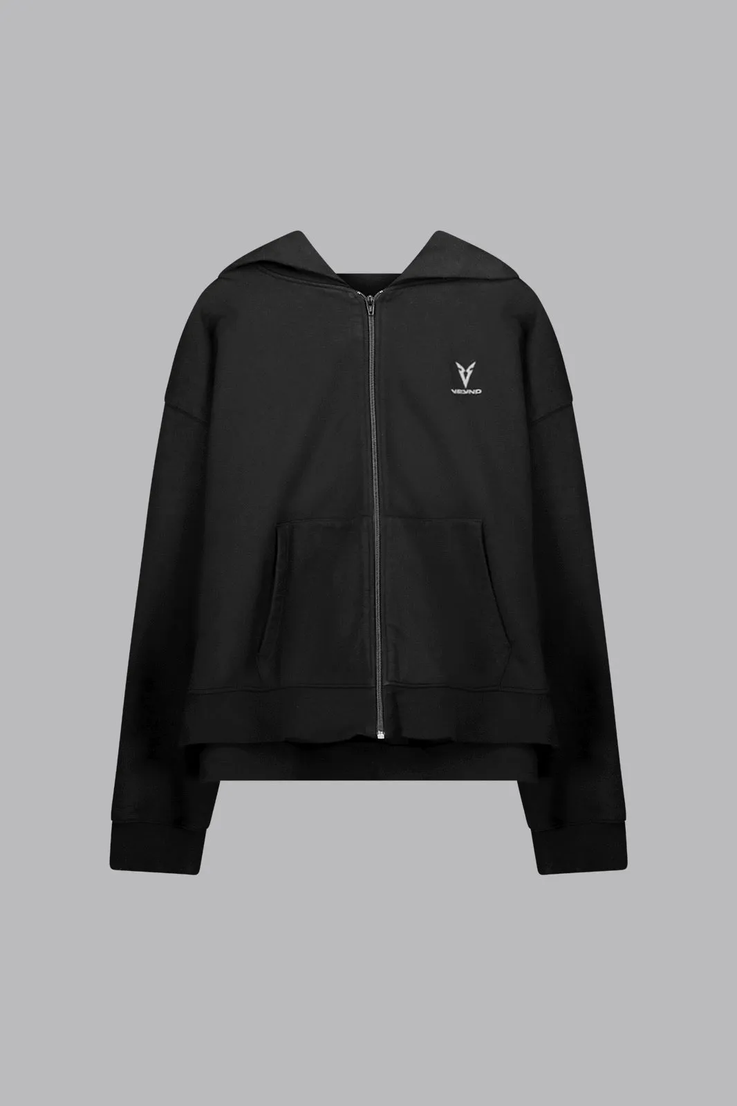 V_LYFE420 BOXY ZIP HOODIE - Black