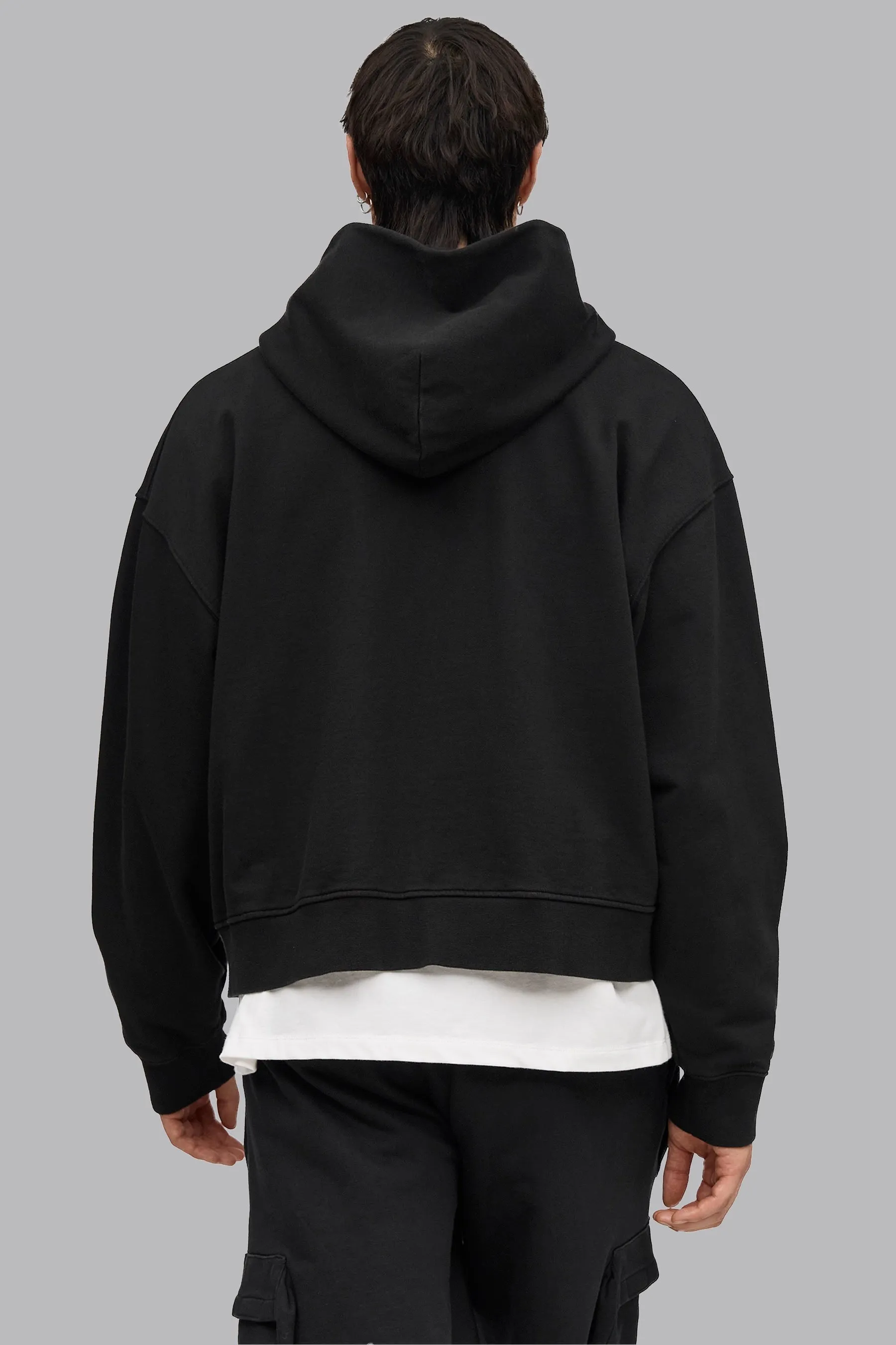 V_LYFE420 BOXY ZIP HOODIE - Black